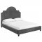 Primrose Upholstered Platform Queen Bed in Gray Velvet by Modway