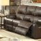 Zuriel Motion Sofa 52280 in Brown PU by Acme w/Options