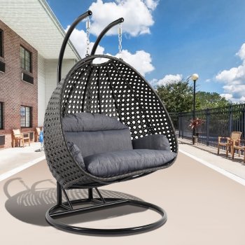 Wicker Hanging Double Egg Swing Chair ESC57CBU by LeisureMod [LMOUT-ESC57CBU]