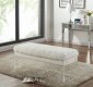 Jenny 105 Bench in White Plush Faux Fur by Meridian