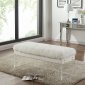 Jenny 105 Bench in White Plush Faux Fur by Meridian