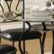 Clear Glass Top & Dark Metal Base Traditional 5Pc Dining Set