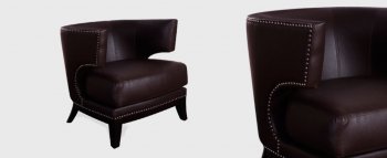 Brown Faux Leather Modern Eclipse Club Chair [ARCC-734-Eclipse-Brown]