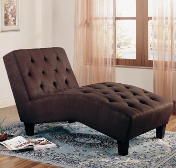 Chocolate Microfiber Button Tufted Modern Chaise Lounger [CRCL-550065]