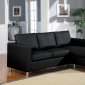 15065 Kemen Sectional Sofa in Black Vinyl by Acme