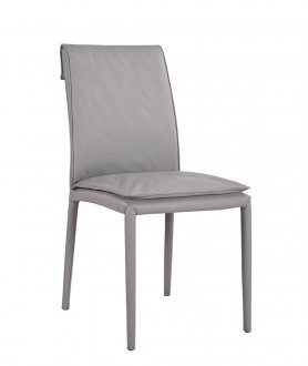 Togo Dining Chair Set of 2 in Gray Leather by J&M