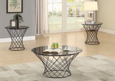 705138 Coffee Table in Black by Coaster w/Glass Top & Options