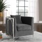 Circa Accent Chair 573 in Grey Velvet Fabric by Meridian