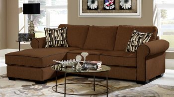 3500 Sectional Sofa in Chocolate Chenille w/Accent Pillows [EGSS-3500]