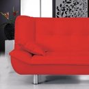 Red Faux Leather Contemporary Sofa Bed