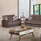 Hartford Sofa Bed in Brown Fabric & Vinyl w/Optional Items