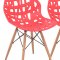 Akron Set of 4 Dining Chairs AK19R in Red by LeisureMod