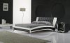 Black & White Leatherette Modern Two-Tone Bed