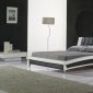 Black & White Leatherette Modern Two-Tone Bed