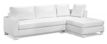 Contemporary White Bycast Leather Sectional Sofa W/Tufted Seats [ZMSS-Ego white]