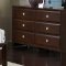 Dark Cherry Finish Contemporary Bedroom w/Optional Items