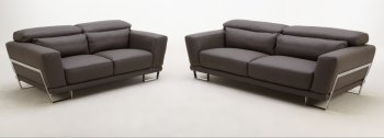 Exos Sofa by Beverly Hills in Elephant Gray Leather w/Options [BHS-Exos]