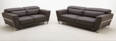 Exos Sofa by Beverly Hills in Elephant Gray Leather w/Options