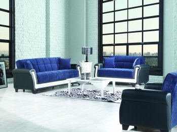 Proline Blue Sofa Bed in Fabric by Casamode w/Options [CMSB-Proline-Blue]