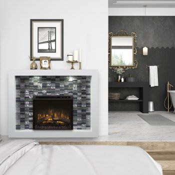 Crystal Mantel Electric Fireplace by Dimplex w/Logs [SFDX-Crystal Logs]