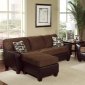 Two-Tone Brown Contemporary Living Room w/Cushioned Seats