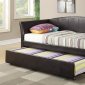 F9221 Twin Bed w/Trundle by Poundex in Espresso Faux Leather