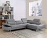 Barts Sectional Sofa in Gray Leather by Beverly Hills