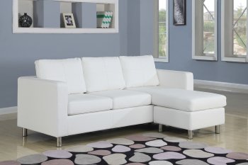 15068 Kemen Sectional in White Vinyl Sofa by Acme [AMSS-15068 Kemen]