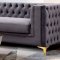 Mathias Sofa in Medium Grey Velvet Fabric