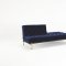 Oldschool Sofa Bed in Dark Blue w/Brass Legs by Innovation