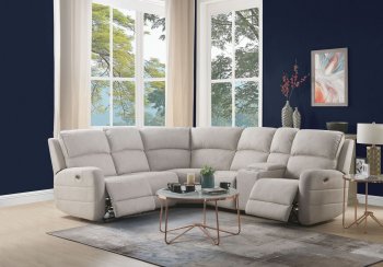 Olwen Power Motion Sectional Sofa in Cream by Acme w/Options [AMSS-53920-Olwen Cream]