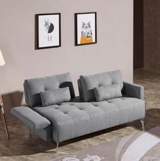 Alcoa Sofa in Grey Fabric by VIG w/ Adjustable Backrest