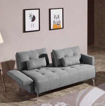 Alcoa Sofa in Grey Fabric by VIG w/ Adjustable Backrest [VGS-Alcoa Grey]