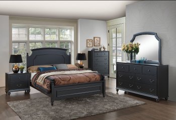 Edwige 5Pc Bedroom Set 25980 in Black by Acme w/Optional Chest [AMBS-25980-Edwige]