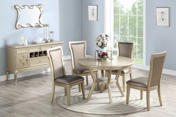 F2476 5Pc Dining Set in Champagne by Poundex w/Options [PXDS-F2476-F1777]