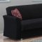 Utah Sofa Bed & Loveseat Set in Black Fabric by Empire