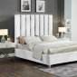 Enzo Upholstered Bed in White Velvet Fabric by Meridian