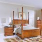 Light Cherry Finish Elegant Master Bedroom with Removable Posts