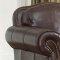 Dark Brown Leather Traditional Living Room w/Nail Head Trim