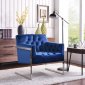 Riley Accent Chair 517 in Navy Velvet Fabric by Meridian