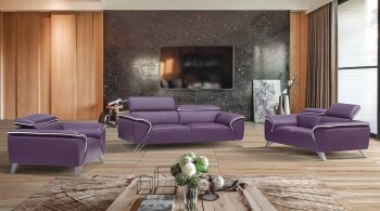 1513 Loveseat in Purple Half Leather by ESF w/Options [EFS-1513]