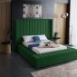 Kiki Upholstered Bed in Green Velvet Fabric by Meridian