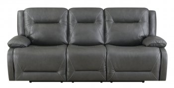 Dansby Power Motion Sofa in Charcoal Leather Match by Klaussner [SFKRS-Dansby Charcoal]