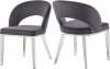 Roberto Dining Chair 764 Set of 2 Grey Velvet Fabric - Meridian