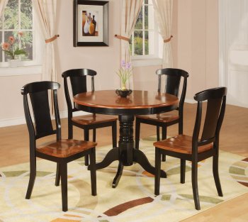 Two-Tone Black & Cherry Finish Modern 5 Pc Dining Set [WDDS-4816]