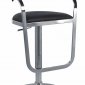 Black & Chrome Modern Set of 2 Ajustable Height Swivel Barstools