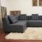 Grey Fabric Modern Modular Sectional Sofa w/Black Wood Legs