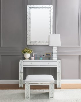 Nysa Vanity Desk 90157 in Mirror by Acme w/Options [AMV-90157-Nysa]