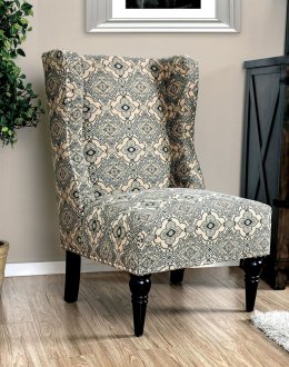 Elche Set of 2 Accent Chairs CM-AC6182A in Damask Pattern Fabric