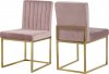 Giselle Dining Chair 778 Set of 2 Pink Velvet Fabric - Meridian